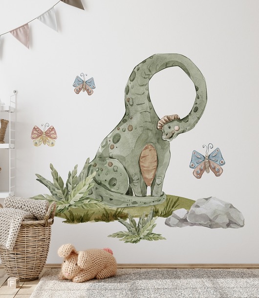 naklejki ścienne do pokoju dziecka Naklejka na ścianę dinozaur brachiozaur nalepka do pokoju dziecka