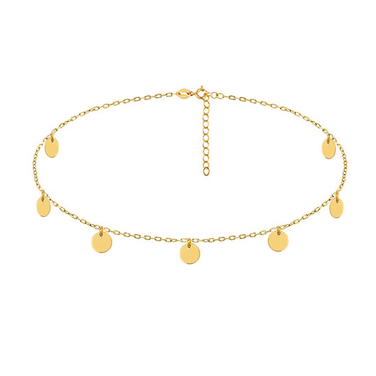 chokery Naszyjnik choker z kółkami złocony