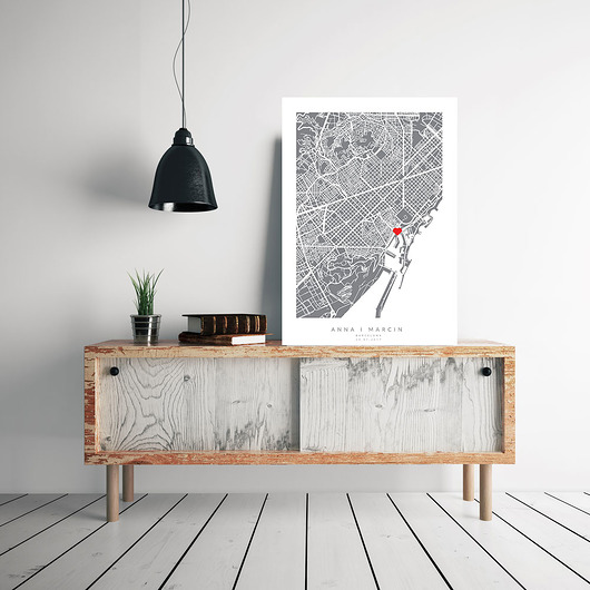 Plakat PREZENT MAPA  -  B1 - NOWE MIESZKANIE DOM PLAKATY GEOMETRYCZNE