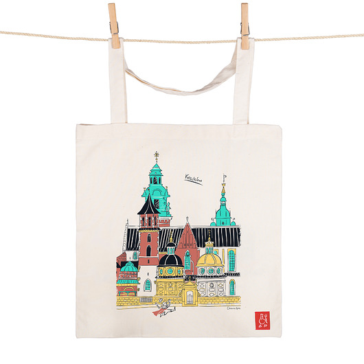 Torba bawełniana Kraków Katedra na Wawelu Gliniana Kura