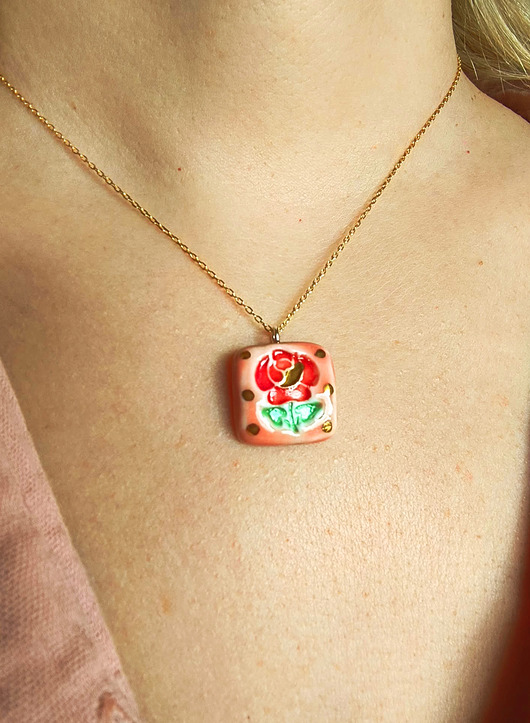 złote naszyjniki Naszyjnik pozłacany Róża Kolekcja Parian