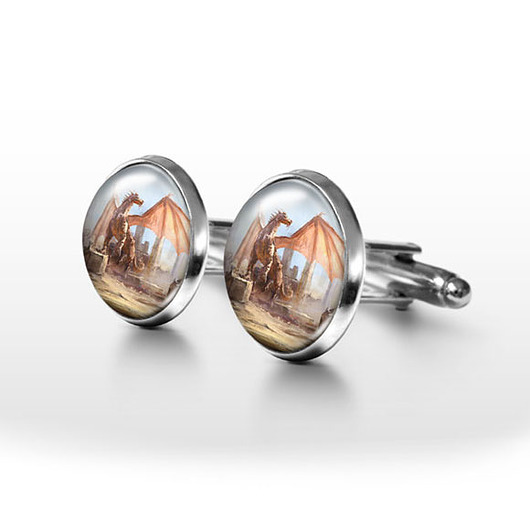 spinki do mankietów Smok - spinki do mankietów