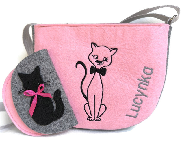 torebki, worki i plecaki dziecięce Torebeczka z kotem,  portfelik, kot