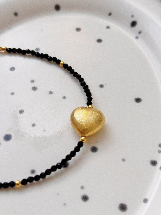 bransoletki z kamieni naturalnych Bransoletka Onyks z sercem