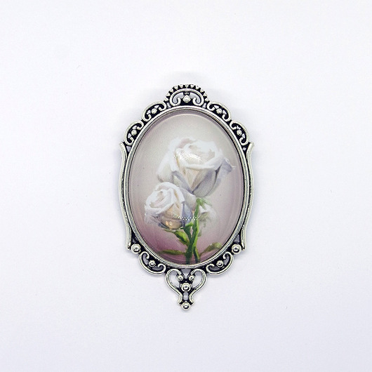 broszki Broszka yenoo - Kremowe róże - duża, owal