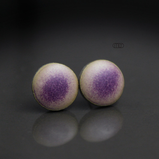 kolczyki ceramiczne Różane 11mm/stal chirurgiczna/