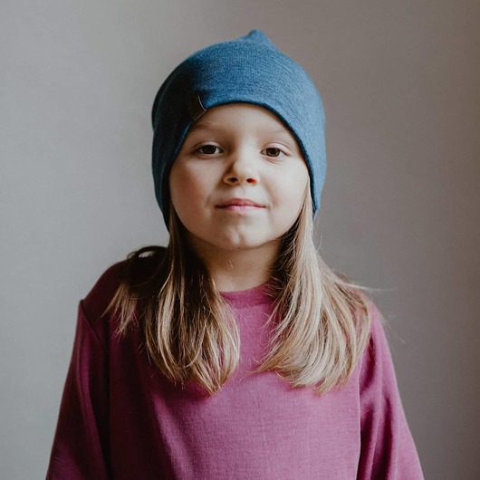 czapki dziecięce Ana Moroles, Czapka 100% merino, niebieska