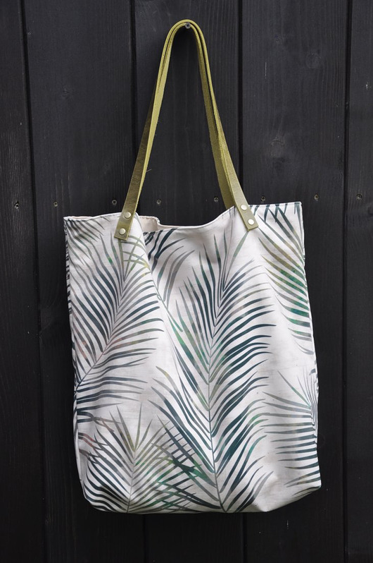 TORBA TOTE XXL - print, liście palmy PRACOWNIA 166
