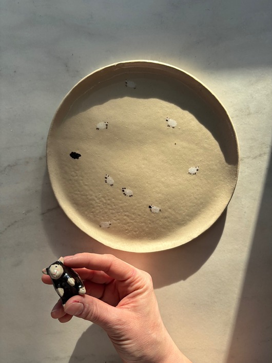 talerze, miski Zestaw Prezentowy Talerz Śniadaniowy i Owieczka Podhale