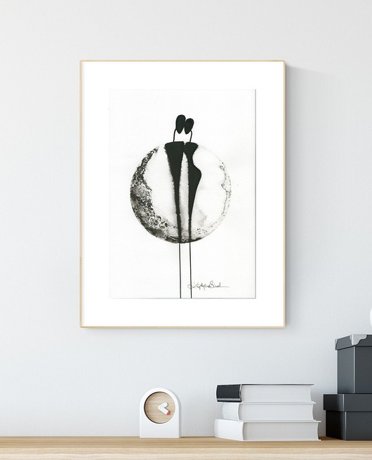 grafika A4  wykonana ręcznie, abstrakcja,  Krystyna Siwek Art