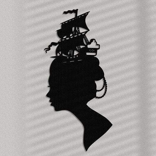 Dekoracyjna ażurowa grafika STEAMPUNK GIRL,35x70 ORNAMENTI