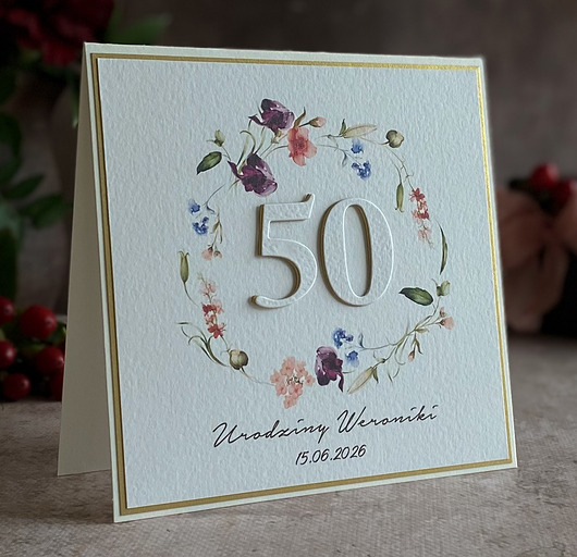 kartki scrapbooking Kartka urodzinowa z kopertą prezentową, BH 70B