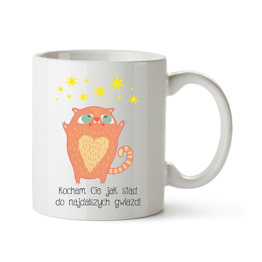 kubek. kocham Cię jak stąd do najdalszych gwiazd Love Life and Forest