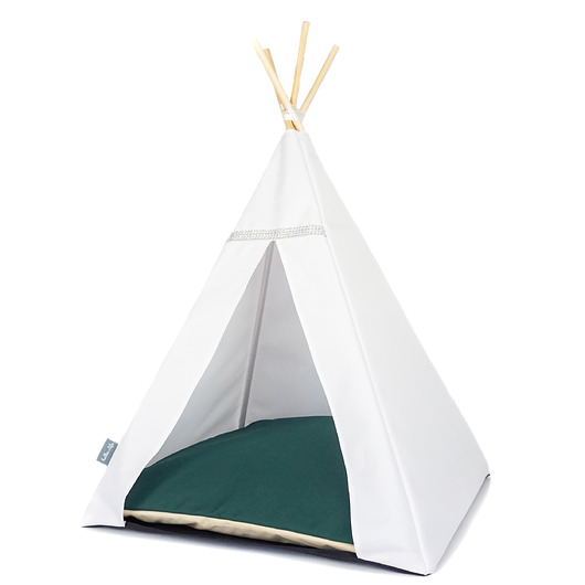 Legowisko Tipi Glamour Białe - Butelkowa Zieleń Halkalife