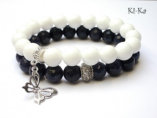 White and Navy blue  /STYCZEŃ 2014/ - duo KiKa pracownia