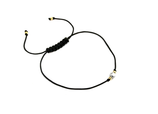 Bransoletka Howlit Sznurek złoto Brazi Druse Jewelry