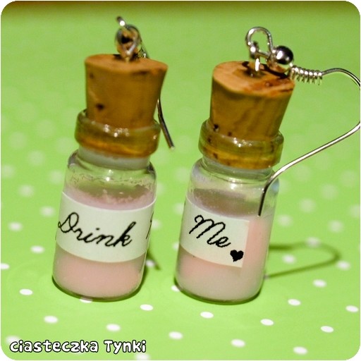 Kolczyki &quot;Drink me&quot; ciasteczkatynki