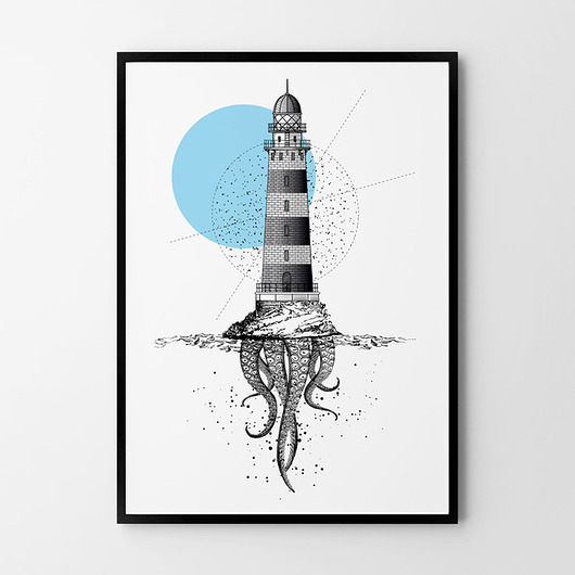 plakaty Plakat Latarnia baby blue