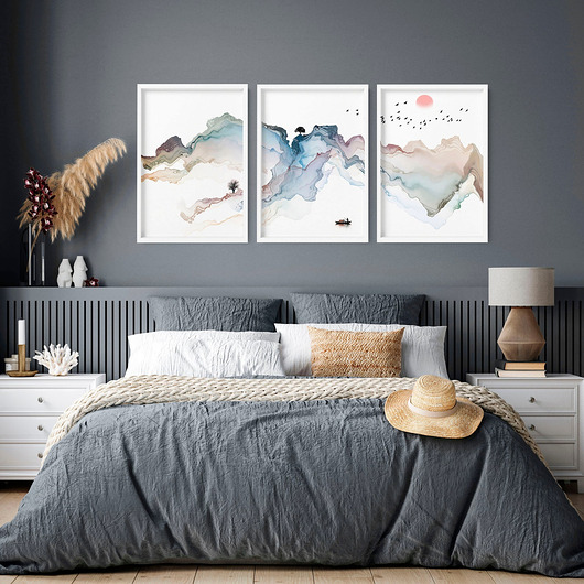 plakaty Plakat Tryptyk Czerwień w Górach