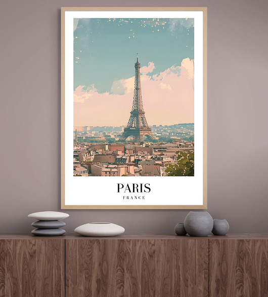 plakaty Retro plakat podróżniczy - Francja - Paryż - pamiątka, prezent