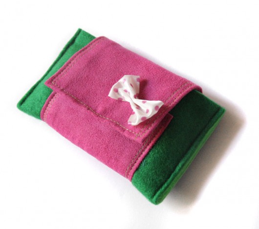 etui - green green&pink&dots- elfagado
