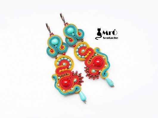 Kolorowe kolczyki Soutache Mró Soutache