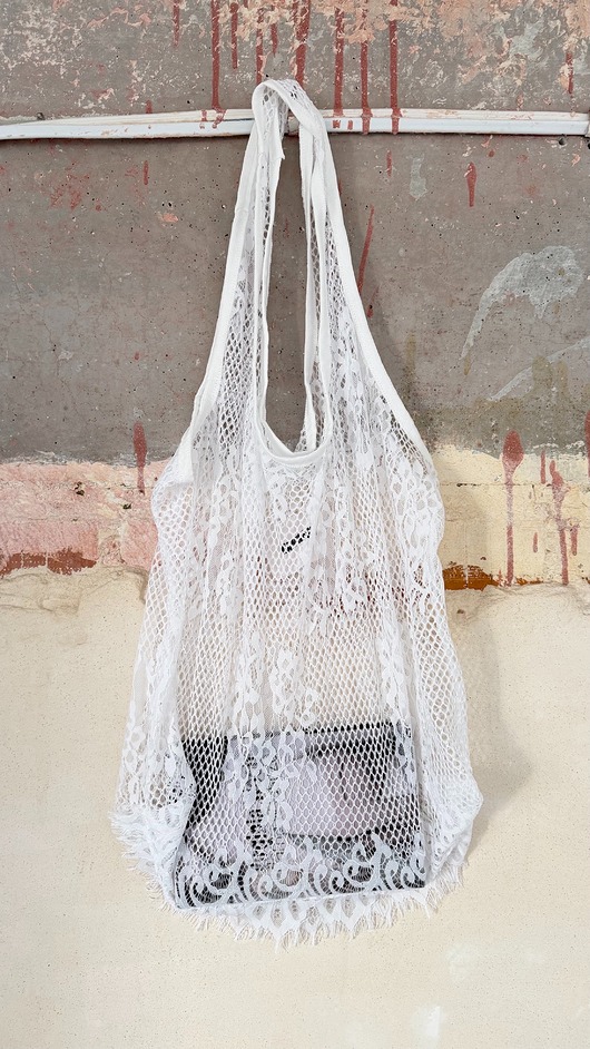 torby na ramię Koronkowa torba shopper NAMINESO SCOOP biała
