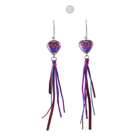 kolczyki z żywicy Kolczyki Bordeaux Kites - z chwostami