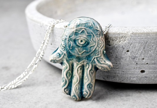 925 Srebrny naszyjnik  HAMSA  MadamLili