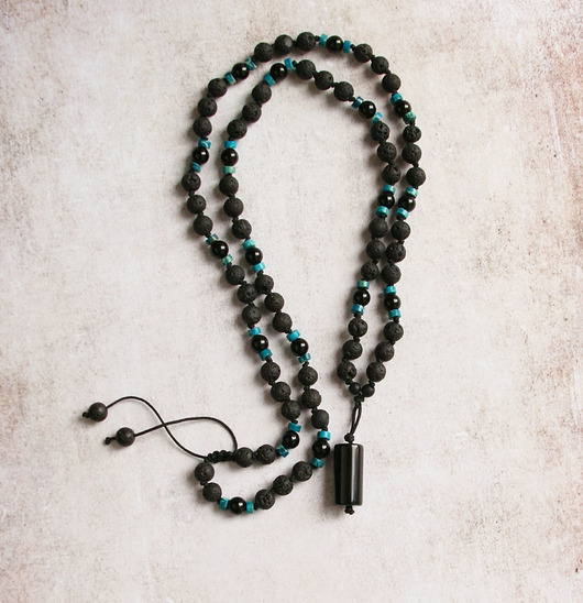 biżuteria męska Jaspis, lawa, turmalin, onyks - naszyjnik