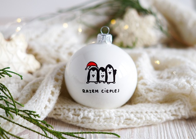 bombki Bombka choinkowa z pingwinami