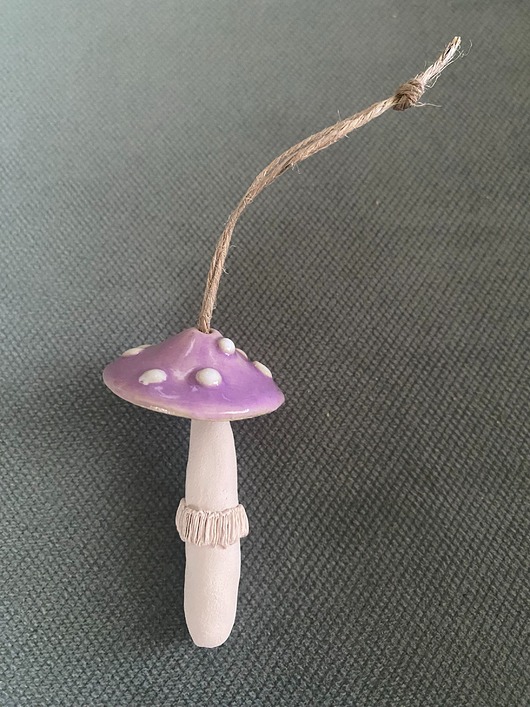 dekoracje świąteczne Grzybek ceramiczny zawieszka