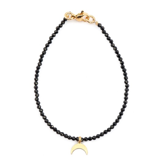 bransoletki z kamieni naturalnych Bransoletka na zapięciu Czarny Spinel (2mm)