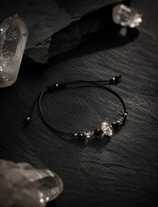 bransoletki z kamieni naturalnych Bransoletka North Star z diamentem Herkimer