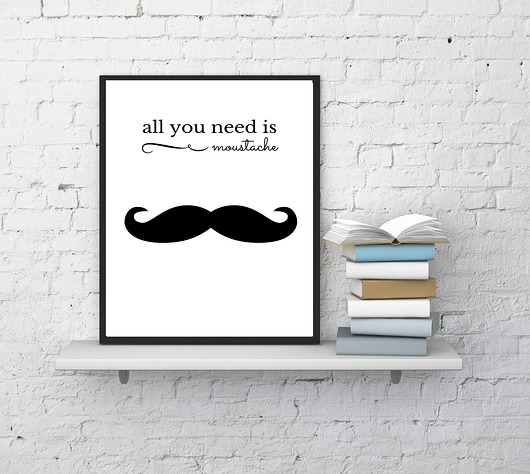 plakat A4 all you need is moustache MUKI design