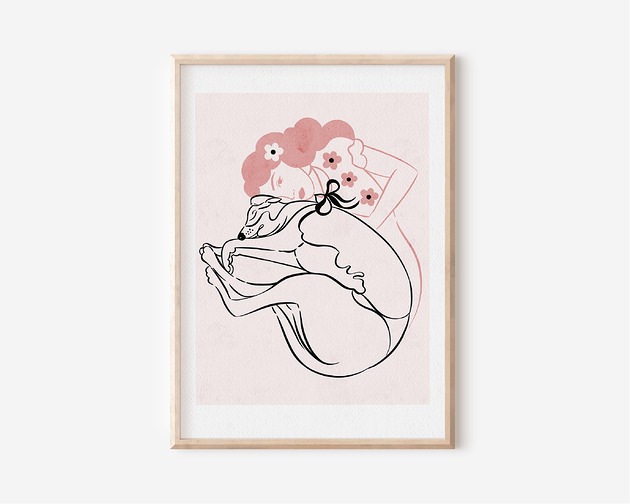 grafiki i ilustracje Plakat - Dama z pieskiem
