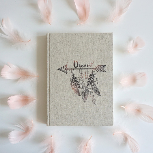 Planner A5  BOHO  Dzienny   Lniany  Dream Pracownia Zeszytów