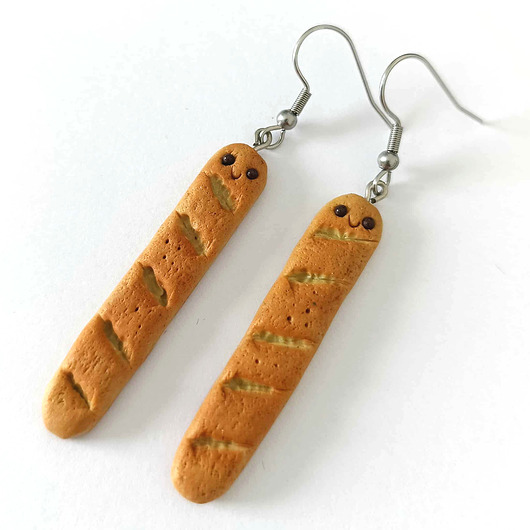 kolczyki z masy plastycznej Kolczyki Bagietki