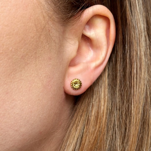 kolczyki złote Kolczyki sztyfty róża wiatrów