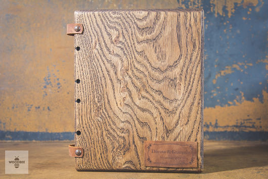Drewniana księga gości, księga weselna Wood bee