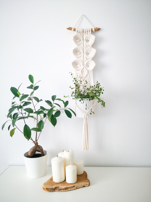 Makrama kwietnik wiszący ścienny Orchid Ramy makramy
