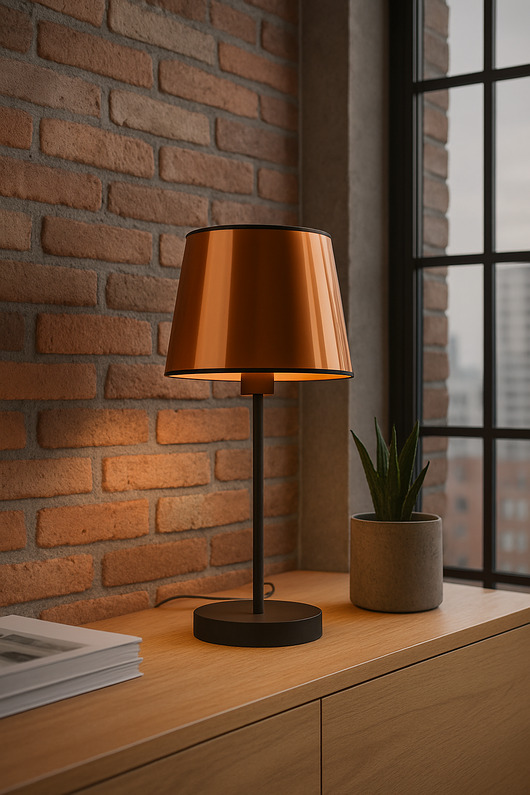 lampy stołowe Czarna lampa stołowa do salonu SIENA MIRROR w stylu loftowym