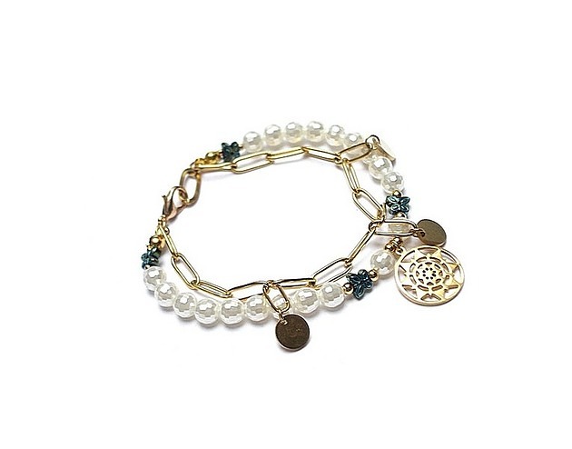 bransoletki z kamieni naturalnych Pearls /white/ perły majorka - bransoletka