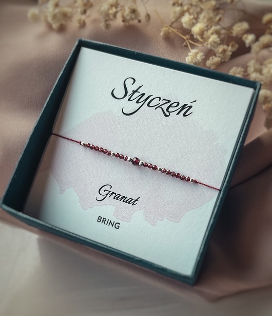 bransoletki z kamieni naturalnych Bransoletka Kamień Urodzeniowy Styczeń srebrna