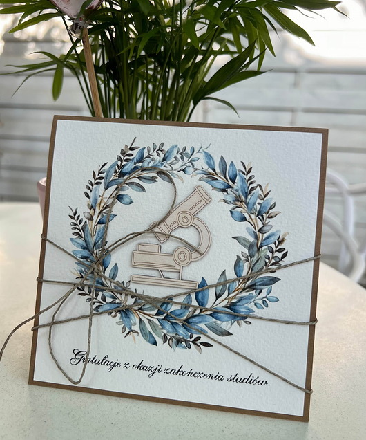 kartki scrapbooking Ręcznie robiona kartka gratulacje z okazji zakończenia studiów życzenia