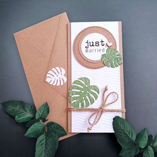 zaproszenia i kartki na ślub JUST MARRIED :: KARTKA ślubna :: MONSTERA