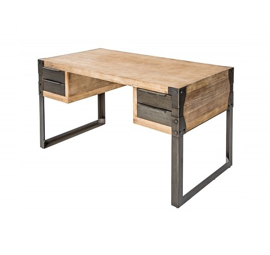 stoły Biurko Factory drewno akacjowe antracyt 135cm
