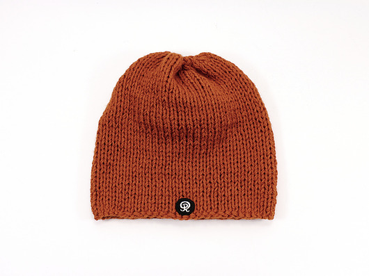 czapka ręcznie dziergana unisex ruda RękaProduction