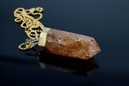 Brazi Colare Kwarc Pomarańczowy w złocie  Brazi Druse Jewelry