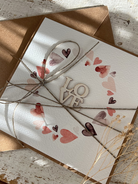 kartki scrapbooking Wyjątkowa kartka na walentynki - walentynka LOVE